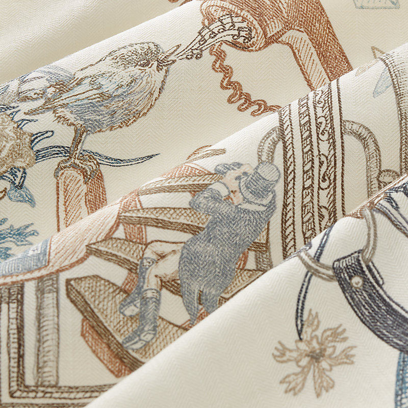 Le Monde d'Hermès shawl 140 - Brown | Hermès USA